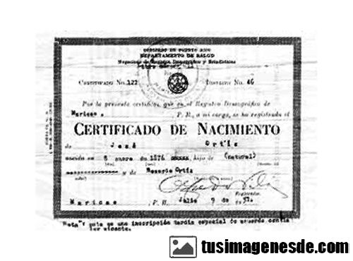 certificado de nacimiento